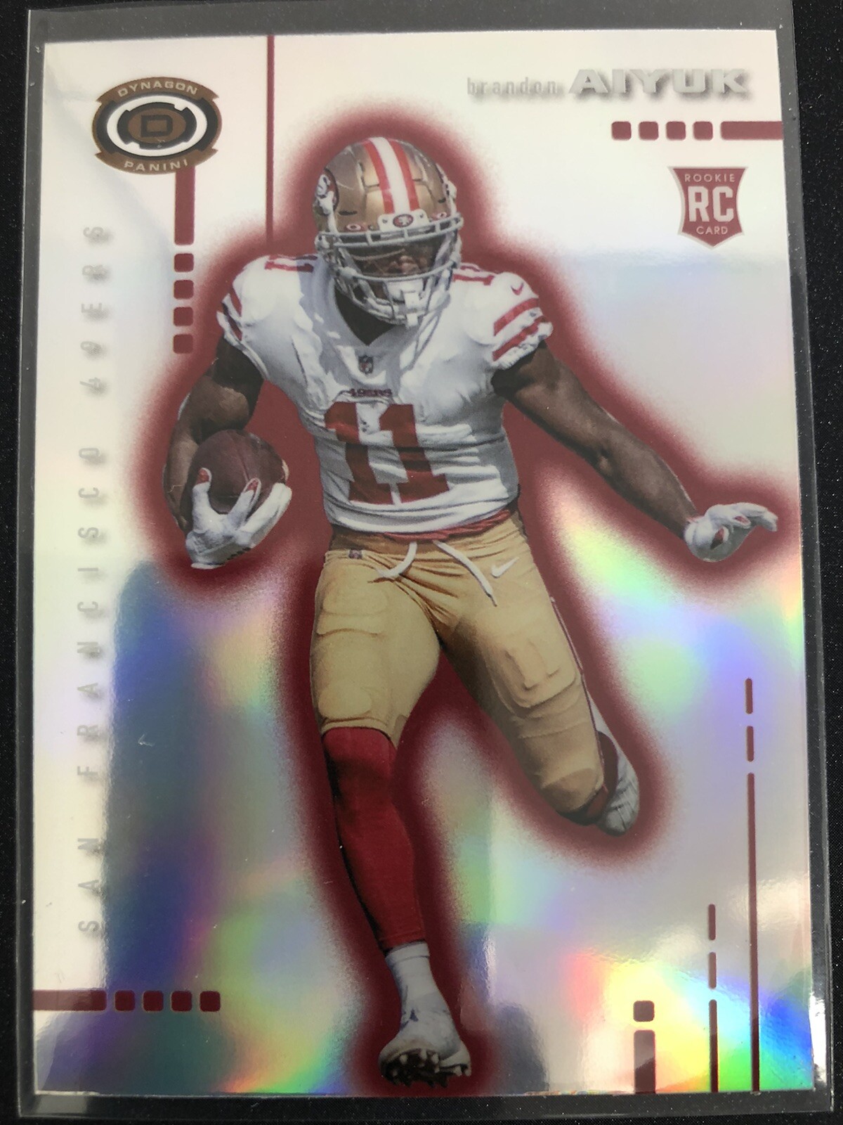 2020 CHRONICLES DYNAGON BRANDON AIYUK SILVER HOLO PRIZM RC ROOKIE #D-14 49ers