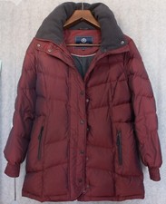 Henri Lloyd Women's Red Down Puffer Jacket With Concealed Hood Size Xl - Used 
