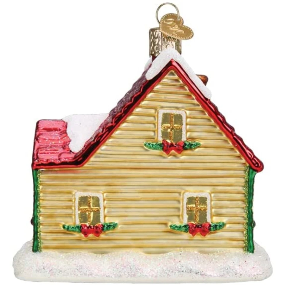 Antiguo Mundo Navidad Vidrio Soplado Adorno, Casa de Navidad (Con Caja de Regalo OWC) Foto 3 de 4