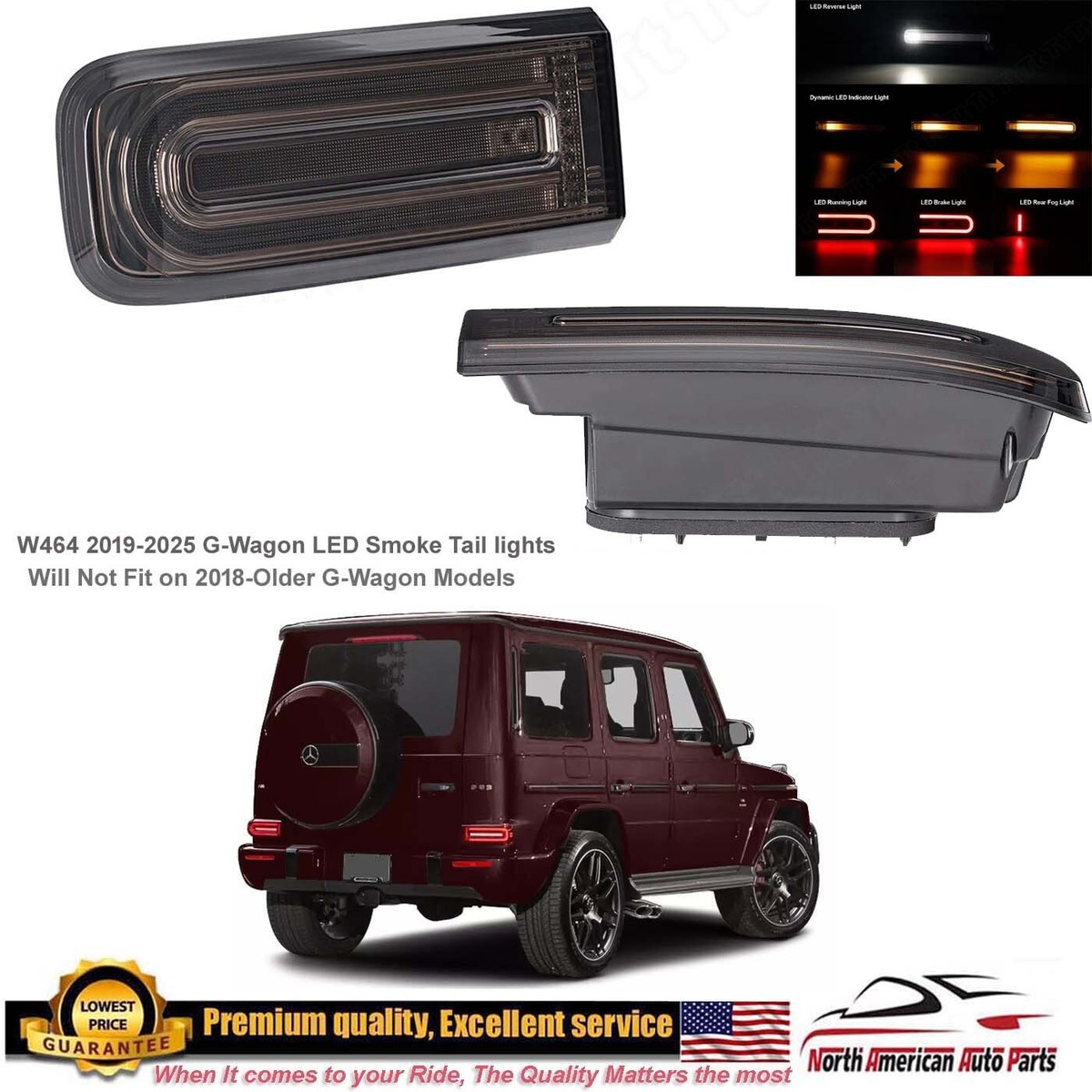 G-Wagon 2023 2024 2025 2026 G500 G550 G63 W464 Taillight Lights