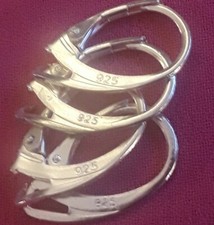 20Pcs 10Pr Lot 925 Sterling Silver Filled Open Euro Lever Back Earrings Findings