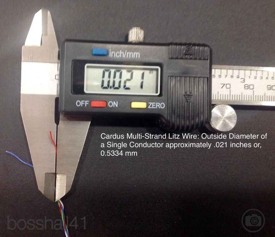 Kit de cabo/fio de braço de som Cardas Litz 20" 50,8 cm com clipes e tubos de aterramento - Imagem 3 de 4