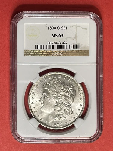 1890 O Morgan Silver Dollar, NGC graded MS63