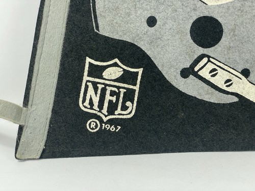 Oakland Raiders 1967 NFL Felt Pennant Full Size Vintage Black Grey White Nice - Picture 10 of 16