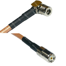 RG142 QMA MALE ANGLE to Mini UHF Female RF Cable FAST-SHIP LOT