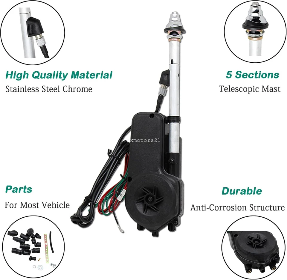 Automatic Power Antenna Kit Fit For BMW E30 325i E28 533i E21 630CSi E23 E31 850 - Image 3 of 4