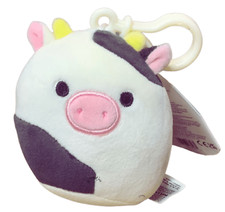 Squishmallows Connor The Cow 3.5" Plush Clip On Keychain, White  Black Cow, NEW