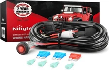 Nilight - NI-WA 02A LED Light Bar Wiring Harness Kit 12V On Off Switch Power Rel