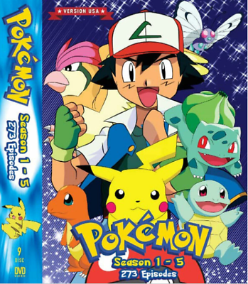 POKEMON SEASON 1-5 VOL.1-273 END US ENGLISH DUBBED VERSION REGION ALL DVD