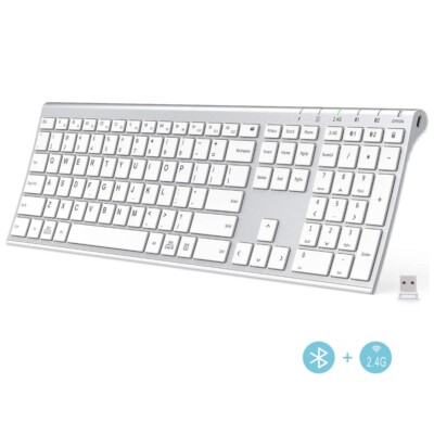 iClever Bluetooth Keyboard - 2.4G Wireless Keyboard Rechargeable Bluetooth