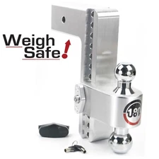 Weigh Safe CTB10-2.5 180° Adjustable 10" Drop Hitch Ball 2.5" Shaft & Key Lock