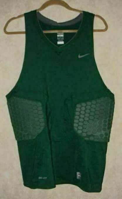 NIKE Pro Combat Deflex Padded Green Basketball Compression Tank