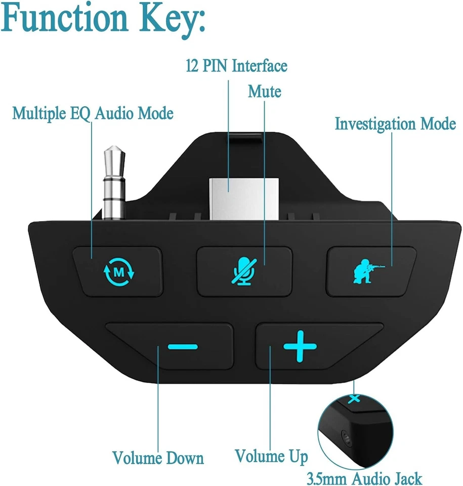 Stereo Headset Adapter Audio Mic Headphone Converter for Xbox One/X/S Controller - Image 4 of 4