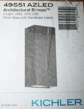 Kichler 49551AZLED Walden Architectural Bronze LED Wall Sconce with Metal Shade