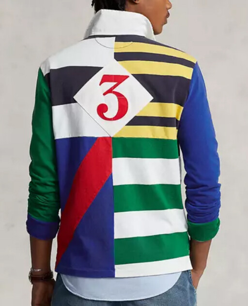 Polo Ralph Lauren Men's Newport Navy Classic Fit Patchwork Jersey Rugby ...