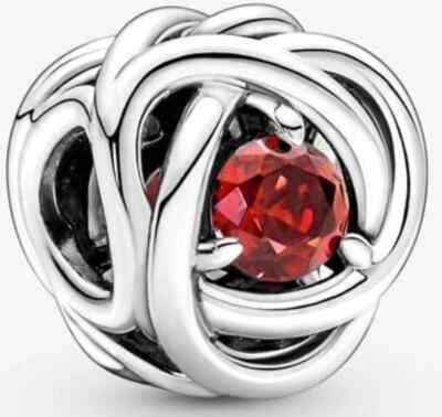 Authentic Pandora Red Eternity Circle Birthstone July Birthday Charm
