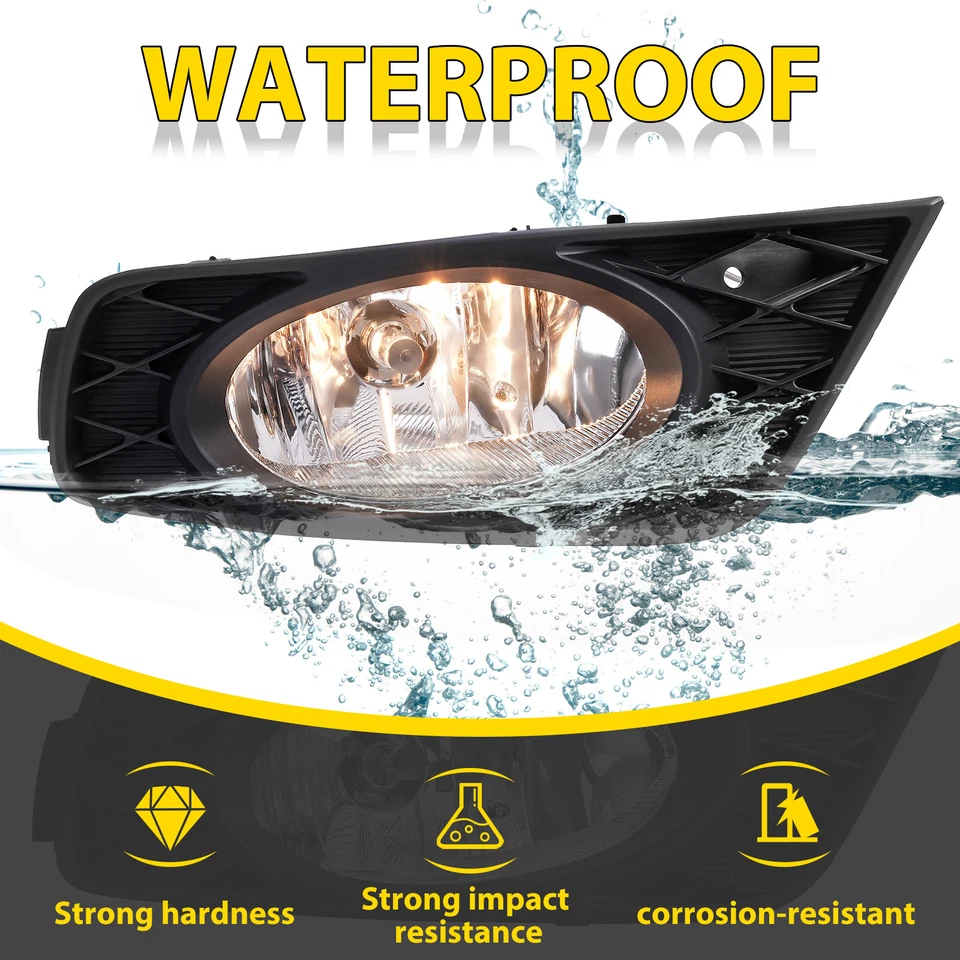 For Honda Odyssey 2008-2010 Bumper Driving Fog Lights Lamp L+R w/Wiring Kit - Image 3 of 4