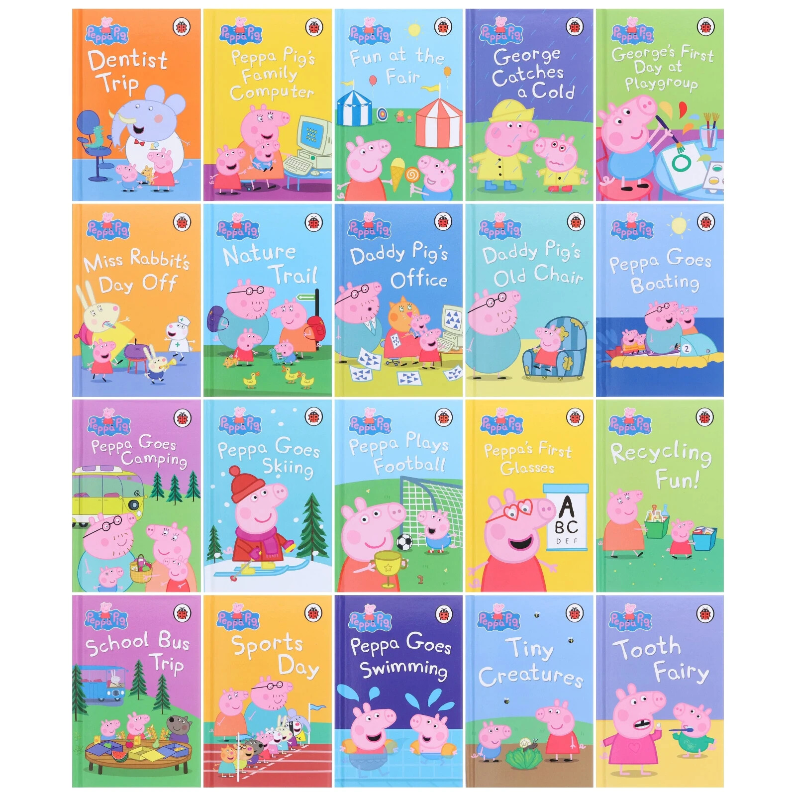 Peppa Pig Bedtime Stories 20 Hardback Books Set By Ladybird - Ages 0-5