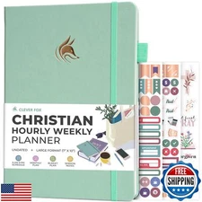 Clever Fox Christian Hourly Weekly Planner – Goal Setting Planner with Time S