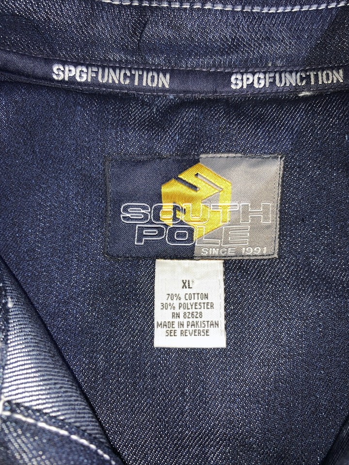 Southpole 2K Team XLarge Shirt Short Sleeve Y2K Vintage Blue Denim eBay