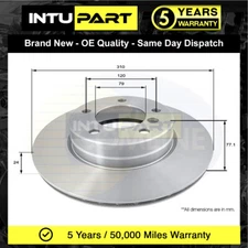 Fits BMW 5 Series 2003-2010 2.0 D 2.5 3.0 Intupart Front Brake Disc #1