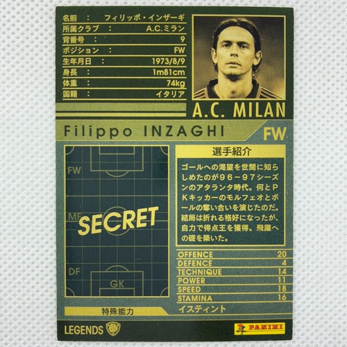 Panini WCCF 2006-07 Filippo Inzaghi AC Milan Legends Italy Japan - Picture 2 of 8