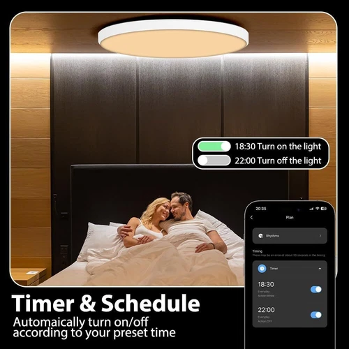 24W RGB LED Deckenleuchte Dimmbar WIFI Deckenlampe mit Alexa Fernbedienung APP - Bild 8 von 18