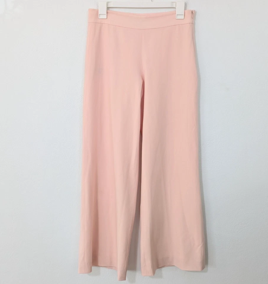 Pantalón Ralph Lauren Etiqueta Negra Mezcla Lana Pierna Ancha Rosa Claro 2