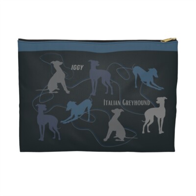Whippet, Greyhound, Iggy Accessory Travel Pouch, Modern Bag