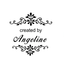 New Round Self-Inking Rubber Stamp with created by- can customize with your name