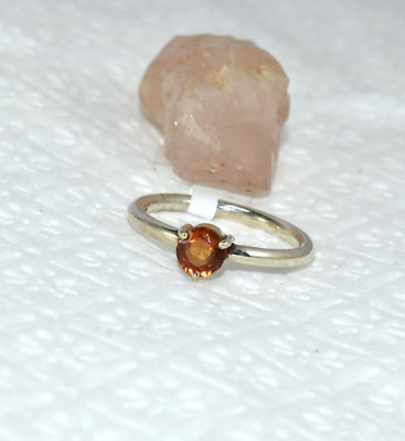 Unique Orange Sapphire Ring 100% Natural Stone Pure Silver made Ring January