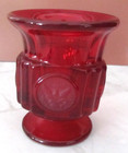 FOSTORIA Coin Glass Ruby Red Candle Votive 3.25" Tall 2.75" Rim Diameter — photo 1