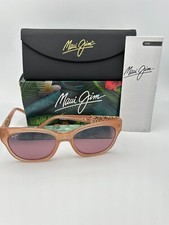 MAUI JIM Polarized Sunglasses MJ747 09A Monstera Leaf 24K Gold Guava Pink Rose