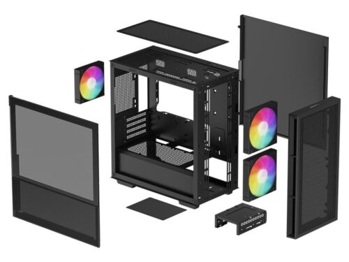 Deepcool CH360 Tempered Glass mATX Case - Black R-CH360-BKAPE3-G-1 - Picture 13 of 13
