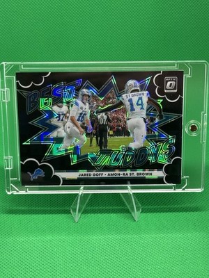 Amon-Ra St Brown Jared Goff 2025 Optic Best Tuddys Black Pandora 125/149