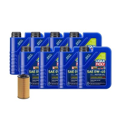 8L Liqui Moly Synthoil Energy A40 0W-40 Hengst Oil Change Kit for BMW X5 M60/M62