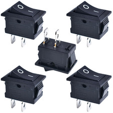 5 Pcs 2-Pin SPST Rocker Switch On/Off AC 250V 6A Snap Toggle for Boat Car