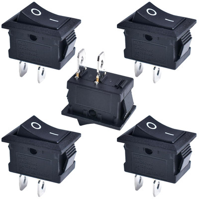 5 Pcs 2-Pin SPST Rocker Switch On/Off AC 250V 6A Snap Toggle for Boat Car