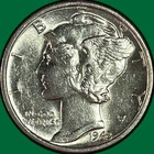 1942 Mercury Dime Brilliant Uncirculated BU Coin #41728