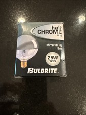 Bulbrite 712312 25G16HM Half Chrome Candelabra E12 25W G16.5 Globe Shape Bulb