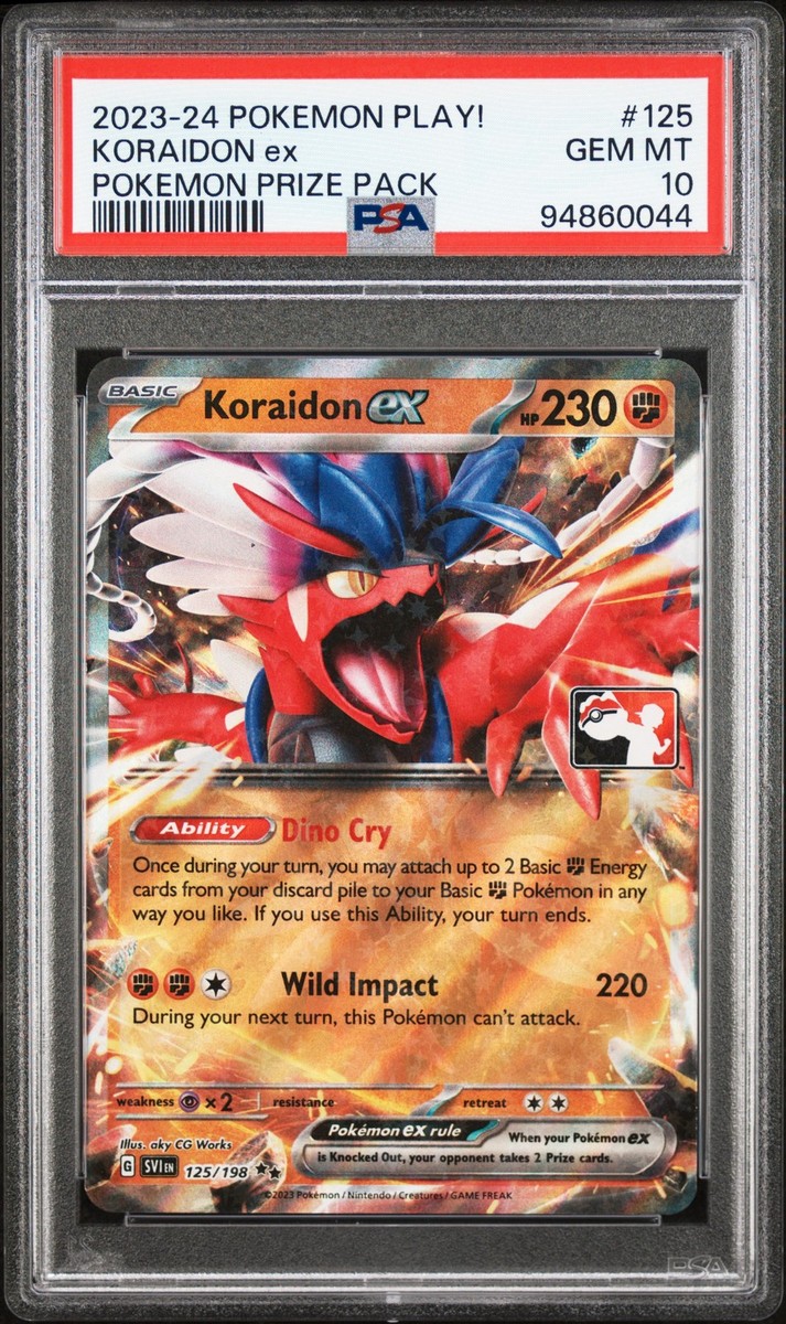 Pokemon TCG Koraidon Ex Pokemon Play! Pokemon Prize Pack 125 PSA