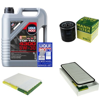 MANN-FILTER Inspektionspaket 5L Liqui Moly Top Tec 4300 5W-30 für Toyota KGJ1_