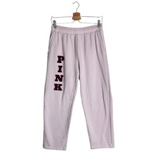 PINK Victoria s Secret Baby Pink Fleece Sweatpants Y2K Spellout Loungewear Sz M