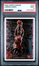 2003 Topps Chrome LeBron James #111 Rookie Card PSA 9 MINT. rookie card picture