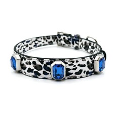 Luxury Dog Collar Necklace, Bling Rhinestone Leather Collar Waterproof Micr...