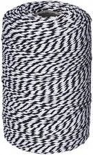 656 Feet Black and White Cotton Twine, Gift String for Crafts, Wrapping, Party,