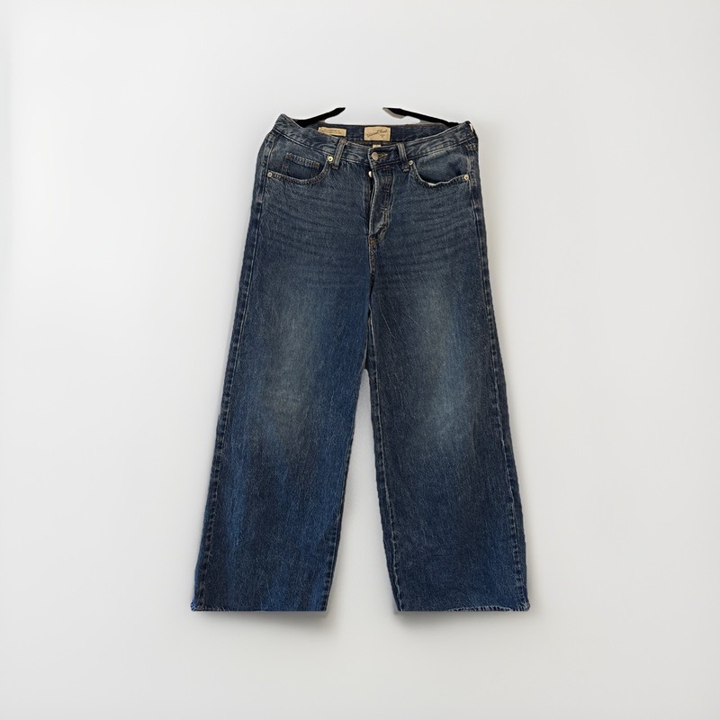 Universal Thread Mid-Rise Super Wide Leg Women's Jeans Blue Denim Pockets