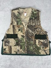 Sports Afield Hunting Vest Mens L Vintage RealTree Camo Zip-up Padding Pouch