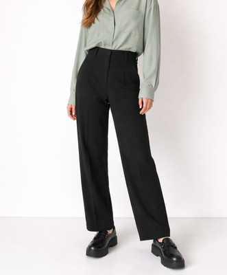 J Crew Black Pants Size 8 Peyton Wide Leg High Rise Four Season Stretch NEW