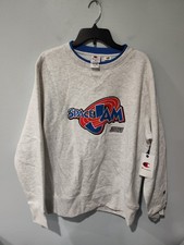 Champion Space Jam 30th Anniversary Sweatshirt Men s M Gray Embroidered NWT